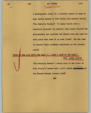 Primary view of object titled '[News Script: Art]'.