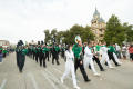Primary view of [Green Brigade Marching Band in Homecoming Parade]