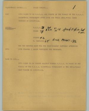 Primary view of object titled '[News Script: Basketball Scores]'.