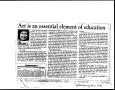 Clipping: Art is an essential element of education