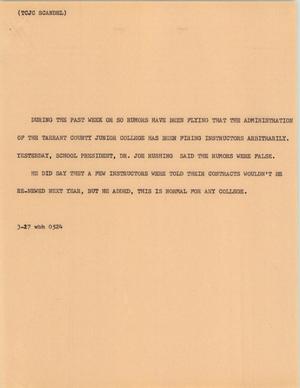 Primary view of object titled '[News Script: TCJC scandal]'.