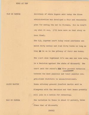 Primary view of object titled '[News Script: News At Ten]'.