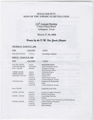 Primary view of object titled 'Annual Meeting of the Texas Society, Sons of the American Revolution, 2008'.