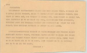 Primary view of object titled '[News Script: Forecasts]'.