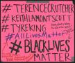Poster: [Pink "#Terrence Crutcher" poster]
