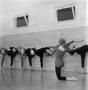 Photograph: [The modern dance group using a balance bar]