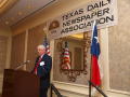 Primary view of [Charles Moser giving a thank you speech at TDNA meeting]