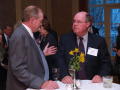 Photograph: [Cliff Clements conversing with other guest at TDNA dinner, 2]