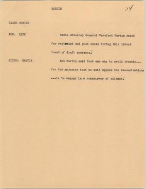 Primary view of object titled '[News Script: Martin]'.