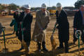 Photograph: [Officials in hardhats at BLB groundbreaking]