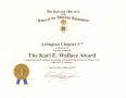 Text: [Karl E. Wallace Award, NSSAR certificate]