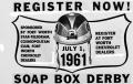 Photograph: [Registration advertisement for the soap box derby]