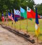 Primary view of [Chapter flags in wind at Jester Park]