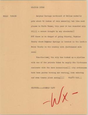 Primary view of object titled '[News Script: Weather intro]'.