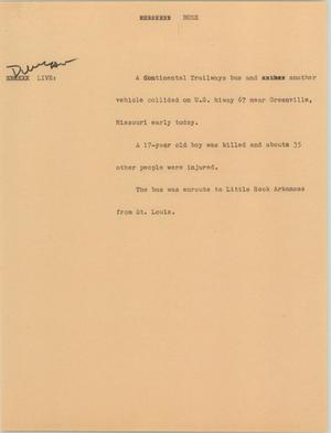 Primary view of object titled '[News Script: Bus]'.