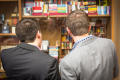 Primary view of [Guests looking at tiny book display]