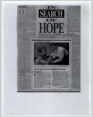 Primary view of object titled '[Clipping: In search of hope]'.