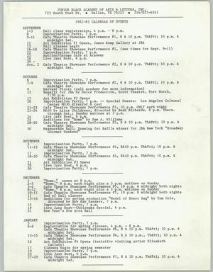 Primary view of object titled '1982-83 Calendar of Events'.