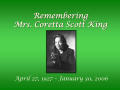 Primary view of [Remembering Mrs. Coretta Scott King presentation]