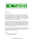 Letter: [Letter from CSRR to UNT Community, March 3, 2006]