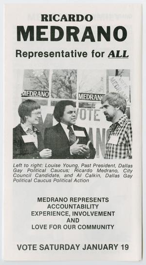 Primary view of object titled 'Ricardo Medrano: Representative for all'.