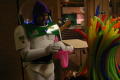 Photograph: [Balloon artist dressed as Buzz Lightyear]