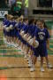 Photograph: [Krum students lined up on UNT basketball court]
