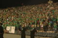 Photograph: [Band members and crowd at UNT v ULM game]