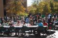 Photograph: [Students at tables, 2012 Native American Heritage Month]