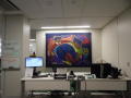 Photograph: [Front desk and mural in MC office 1]