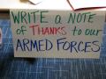 Photograph: [Thanks to our Armed Forces sign]