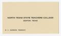 Pamphlet: [Commencement Note Card for North Texas State Teachers College, 1925]