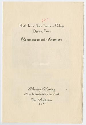 Primary view of object titled '[Commencement Program for North Texas State Teachers College, May 26, 1930]'.