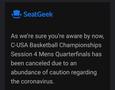 Image: [Message regarding cancelation of basketball tournament]