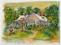 Primary view of [Painting of the Joseph N. Whittenburg Log Cabin]