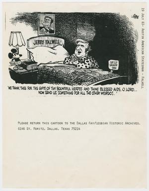 Primary view of object titled '[Political cartoon of Jerry Falwell]'.