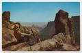 Primary view of [Postcard of a woman at the South Rim]