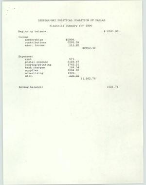 Primary view of object titled '[LGPC 1990 financial summary]'.