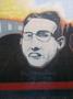 Photograph: [Reverend James Reeb on mural in Selma]
