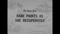 Primary view of [News Clip: Babe paints as she recuperates]