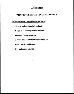 Primary view of object titled '[What is the Definition of Aesthetics?]'.