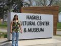 Photograph: [Woman at Haskell Cultural Center & Museum]