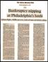 Clipping: [Clipping: Bankruptcy nipping at Philadelphia's heels]