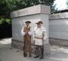 Primary view of [Gary Lovell and Color Guard member at Hopkins County Veterans Memorial]