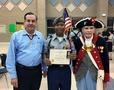 Photograph: [David Friels, Jerry Cope with Jackson Young at JROTC awards event, A…
