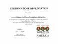 Text: [Certificate of Appreciation to Texas SAR Arlington Chapter]