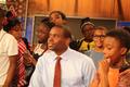 Photograph: [Marcus Moore with students at WFAA, 1]
