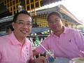 Photograph: [Pijarn Charoensri and man at Thailand restaurant]