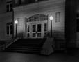 Photograph: [Steps leading to a building at night]