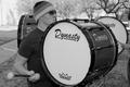 Photograph: [Chris McNosky practices with Percussion Ensemble]